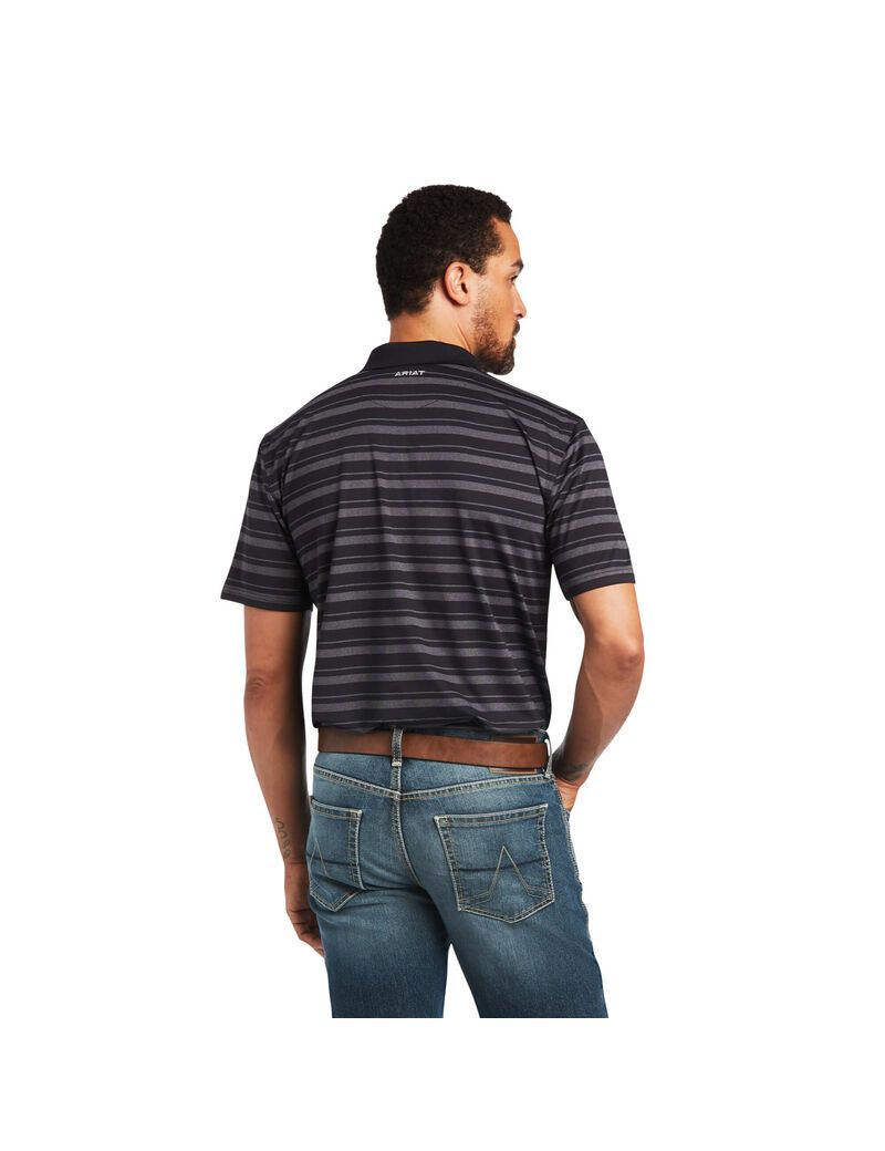 Polos Ariat Ombre Stripe Ftd Noir | QSM-8307898