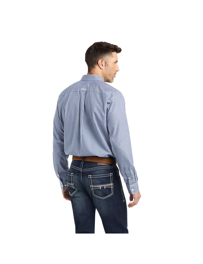 Chemises De Costume Ariat Wrinkle Free Ellison Classiche Fit Bleu Marine | QVU-8474756