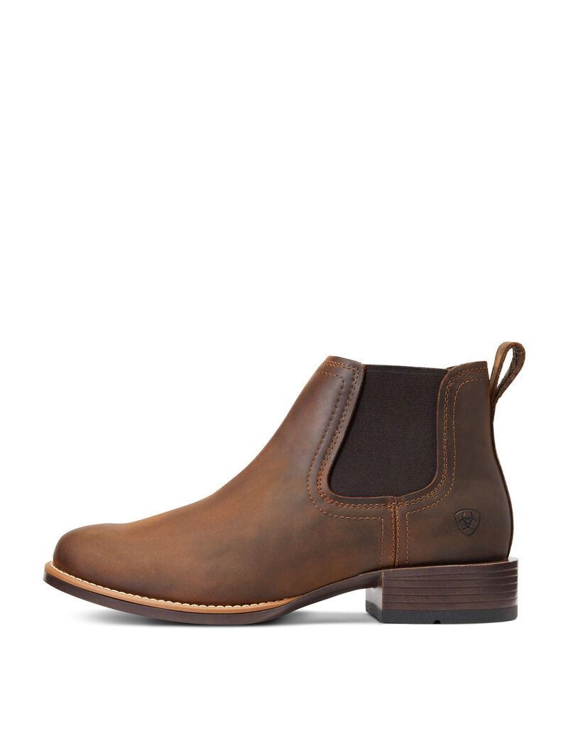 Bottines Chelsea Ariat Booker Ultra Round Embout Western Marron | BBD-3089440