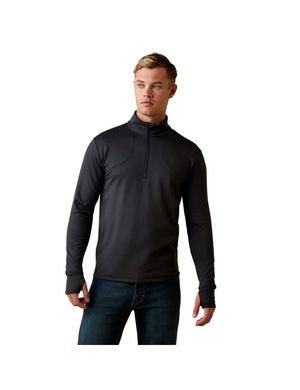 Couches Intermédiaires Ariat Gridwork 1/4 Zip Noir | KAX-0039170