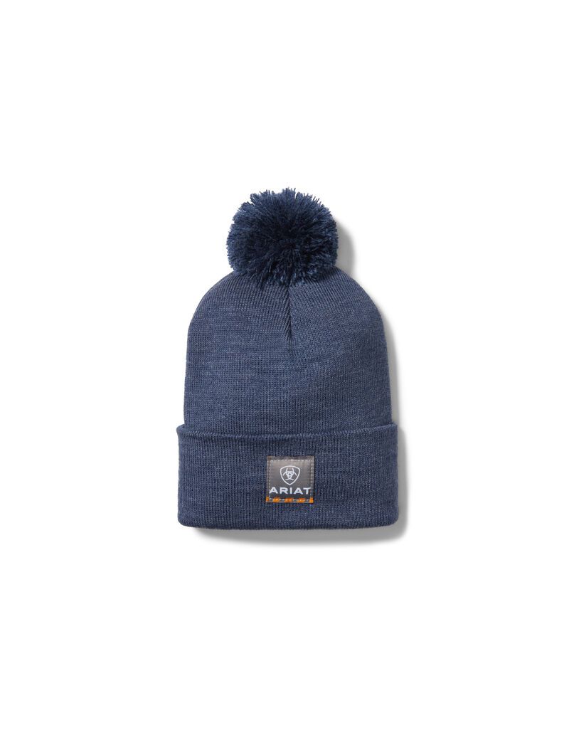 Vêtements De Travail Ariat Rebar Pom Beanie Bleu | QHL-6382385