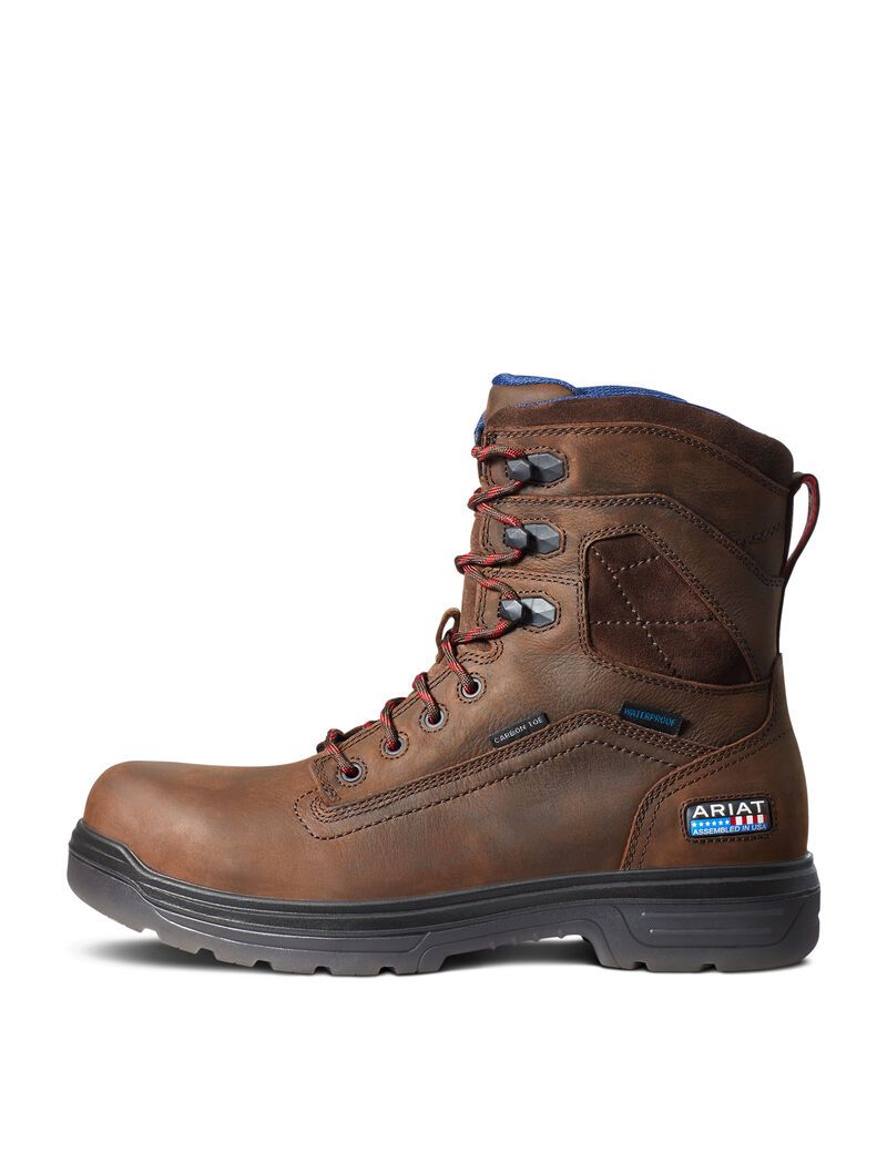 Bottes de Travail Ariat Turbo 8' USA Assembled Imperméables Carbon Embout Marron | MZS-2891574