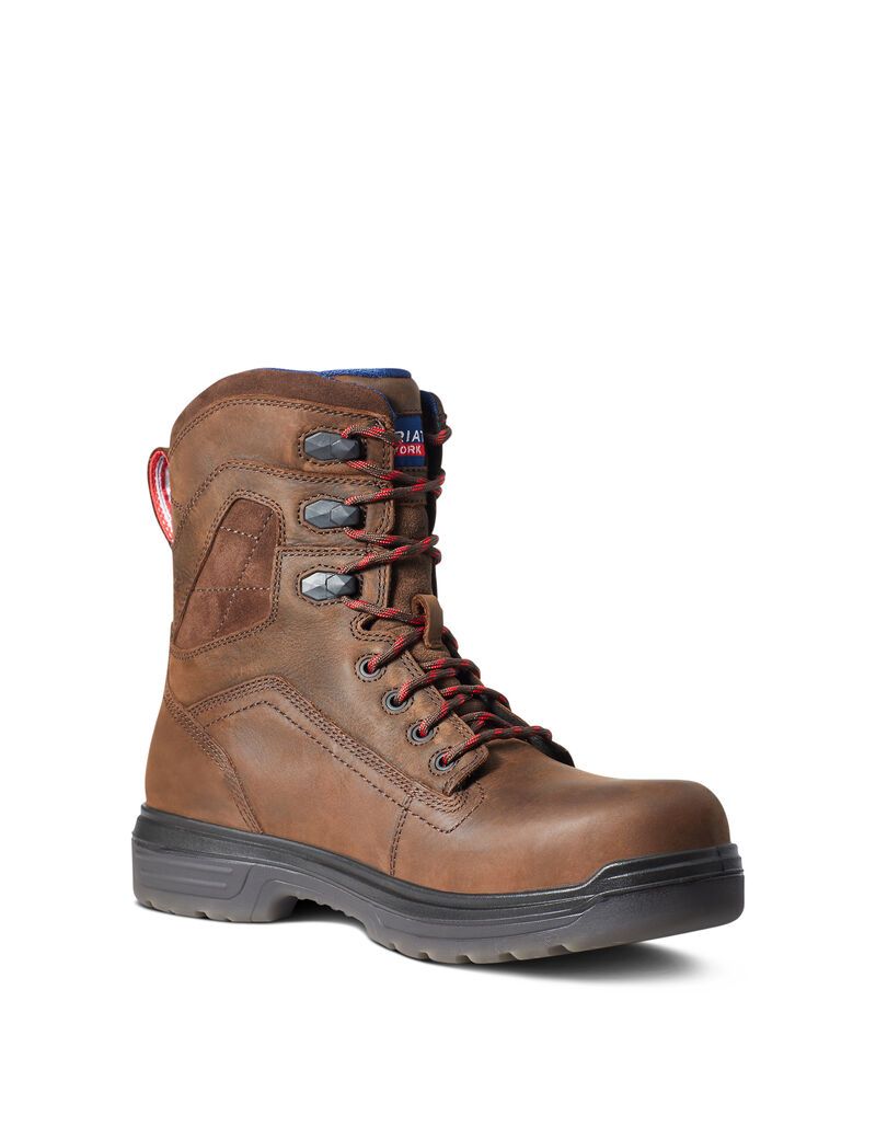 Bottes de Travail Ariat Turbo 8' USA Assembled Imperméables Carbon Embout Marron | MZS-2891574