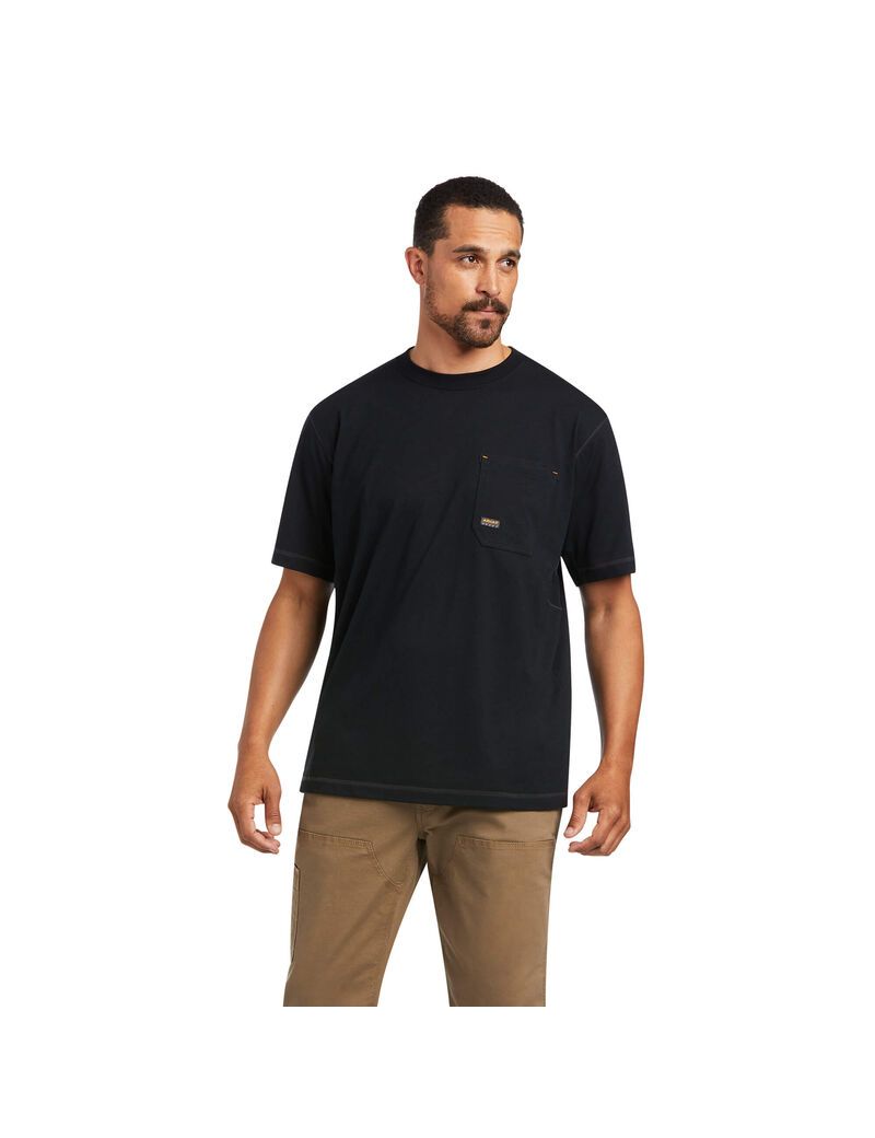 Vêtements De Travail Ariat Rebar Workman Reflective Flag T Shirts Noir | RWV-5856162