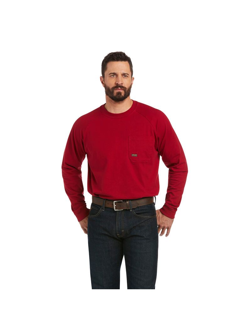 Vêtements De Travail Ariat Rebar Coton Strong Roughneck Graphique T Shirts Rouge | TCC-2252571