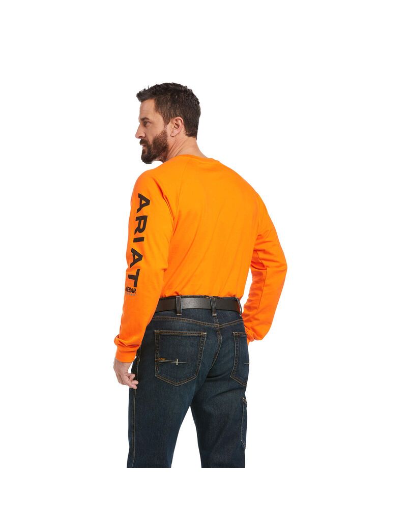 Vêtements De Travail Ariat Rebar Coton Strong Graphique T Shirts Orange Noir | FXY-0719955