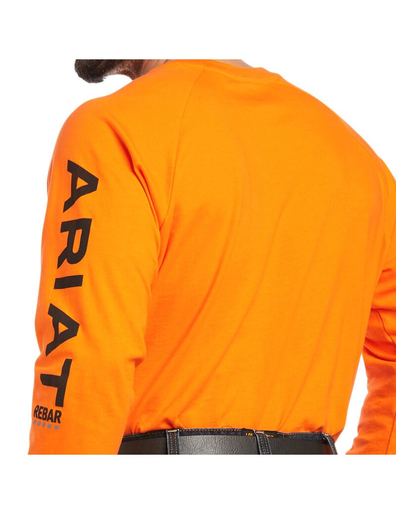 Vêtements De Travail Ariat Rebar Coton Strong Graphique T Shirts Orange Noir | FXY-0719955