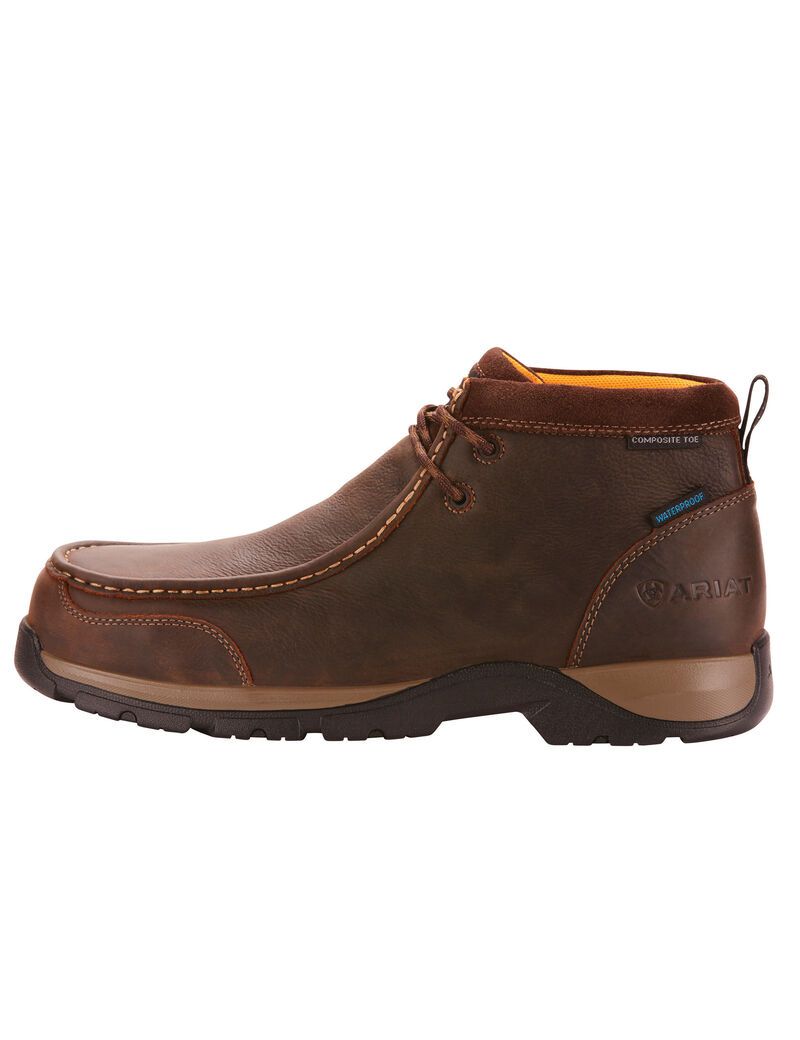 Bottes Imperméables Ariat Edge LTE Moc Composite Embout Travail Marron Foncé | CRA-7414154