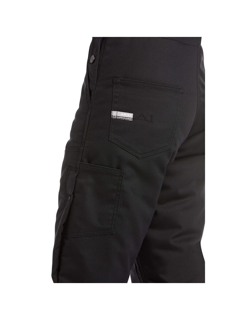 Pantalon Bib Ariat Rebar DuraCanvas Stretch Insulated Noir | XWG-3564081