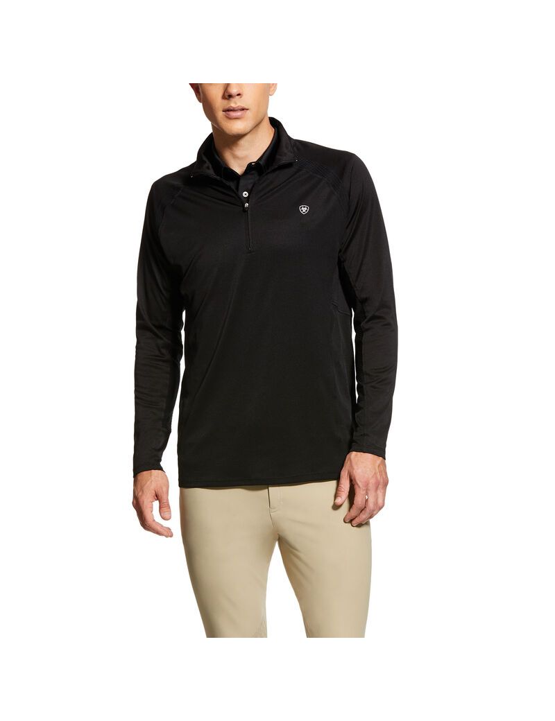 Couches Intermédiaires Ariat Sunstopper 1/4 Zip Noir | OQP-9429538