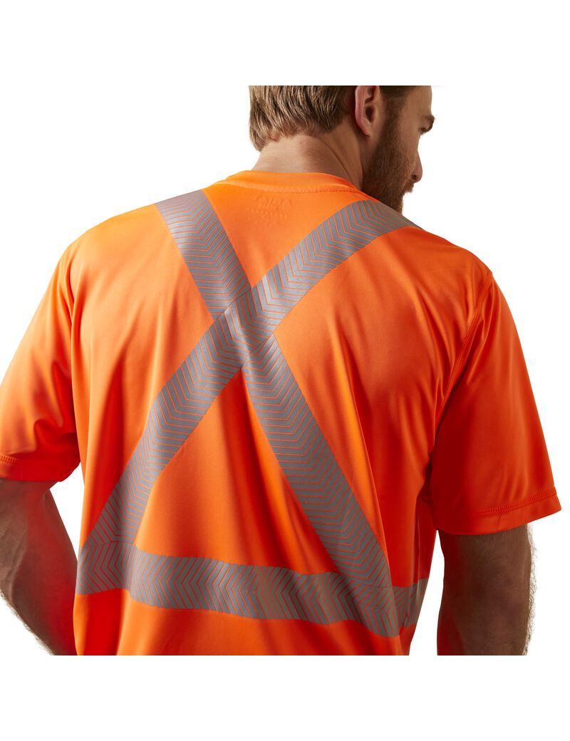 Vêtements De Travail Ariat Rebar Hi-Vis ANSI T Shirts Orange | WAQ-2050648