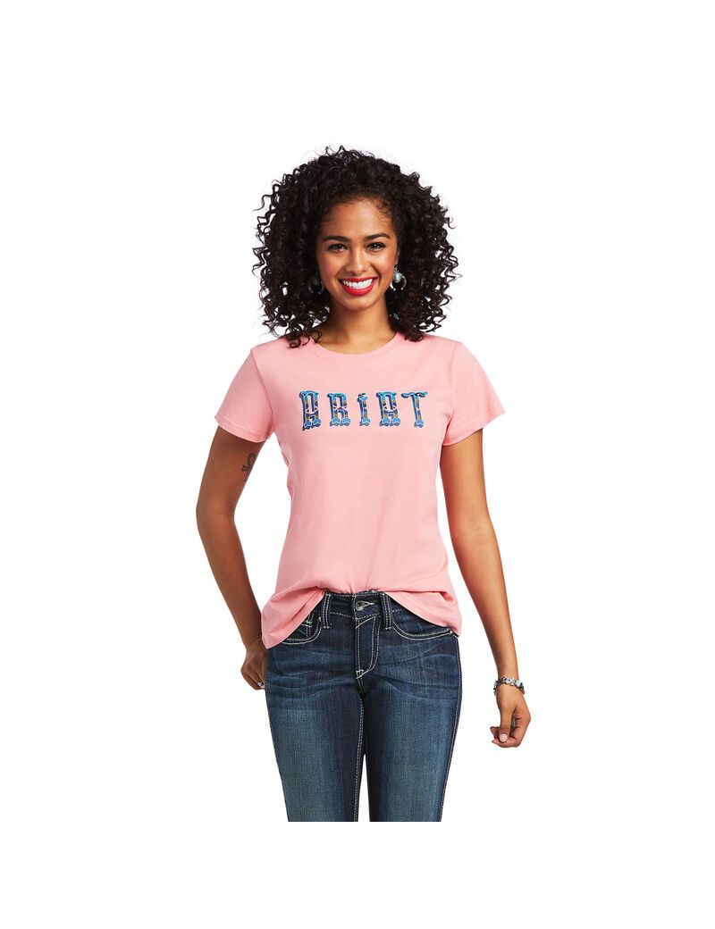 Hauts Ariat REAL Kinship Tee Corail | UQS-2462212