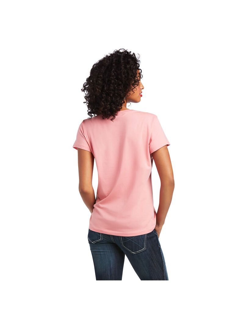 Hauts Ariat REAL Kinship Tee Corail | UQS-2462212