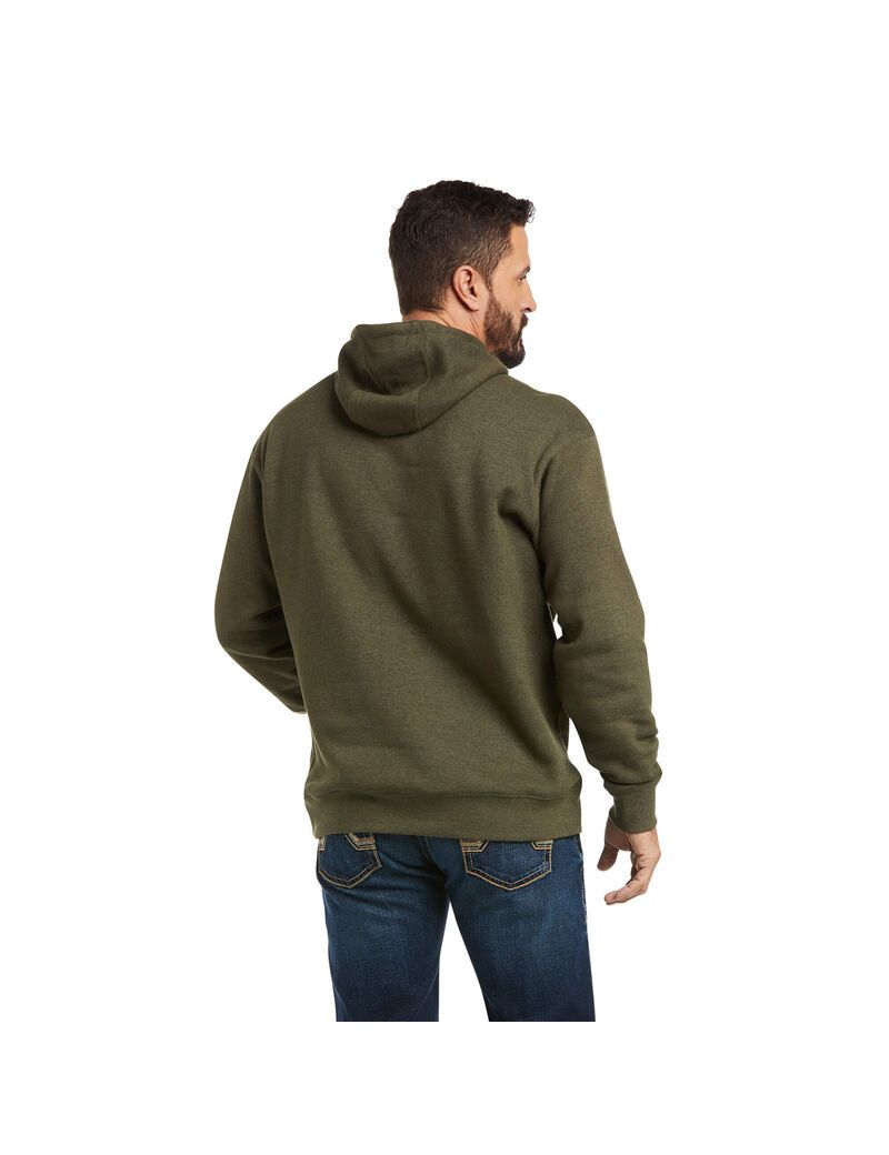 Sweat à Capuche Ariat Basic Sweatshirt Vert Olive | YRR-9571675