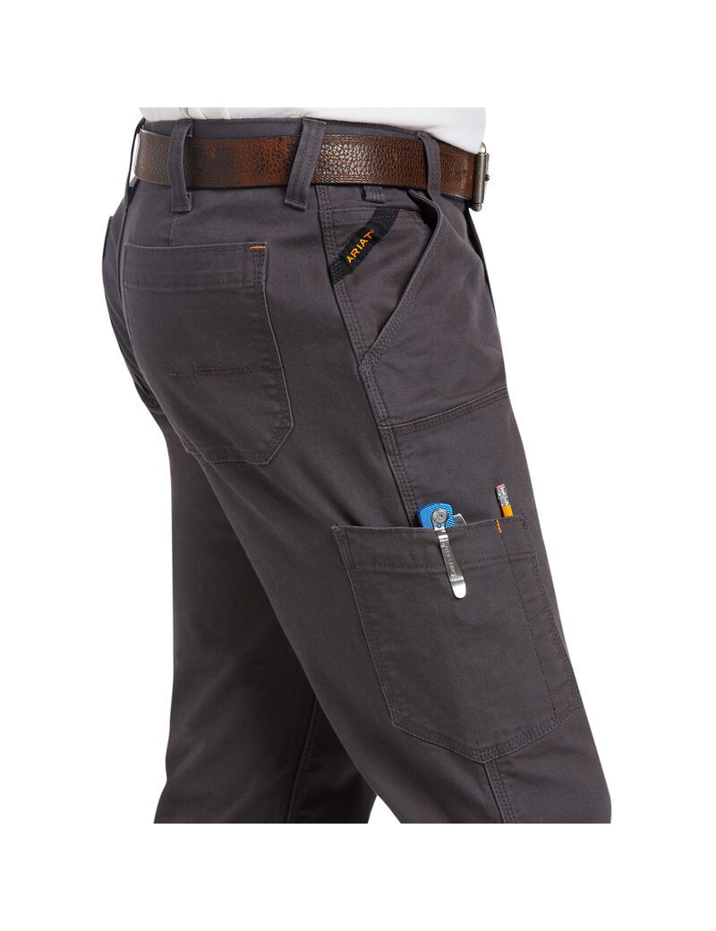 Vêtements De Travail Ariat Rebar M7 Slim DuraStretch Made Tough Double Front Droit Pants Grise | NFJ-3889125